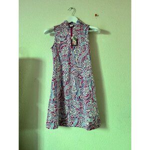 Tommy Bahama Womens XS 1/4 Zip Golf Dress Sleeveless Floral Purple Tropical New